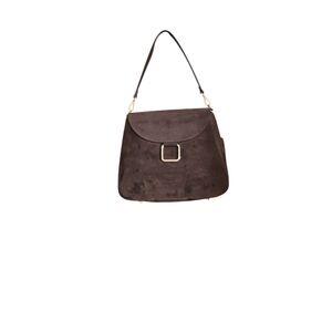 LILIUM FIRENZE Woman Brown Geniun Leather Italian Handmade Suede Shoulder Bag